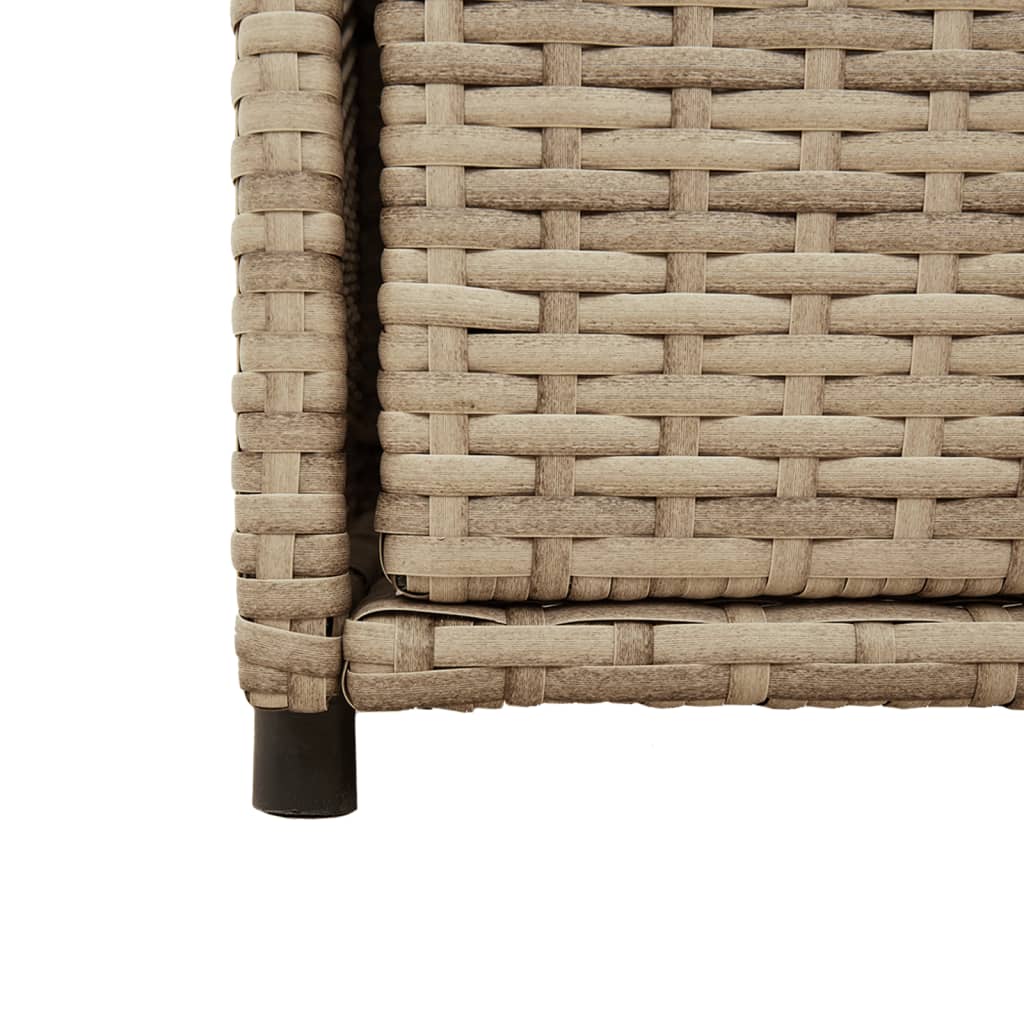 Beige Poly Rattan Garden Storage Cabinet 55x55x111 cm