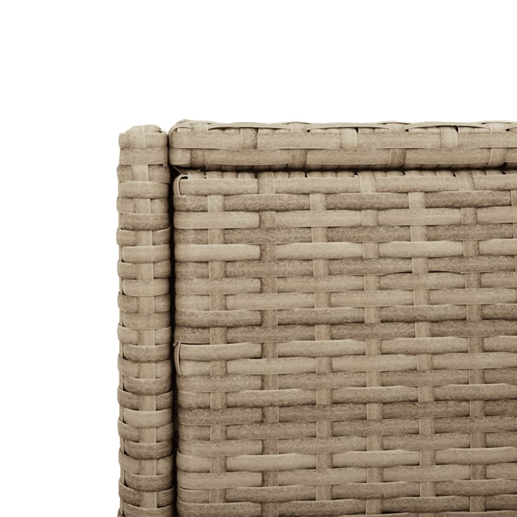 Beige Poly Rattan Garden Storage Cabinet 55x55x111 cm