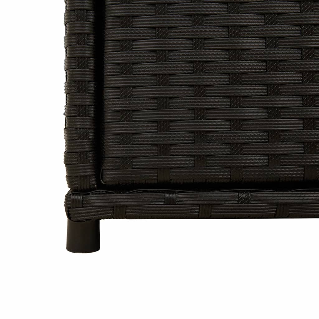 Black Poly Rattan Garden Storage Cabinet 105x55x113 cm