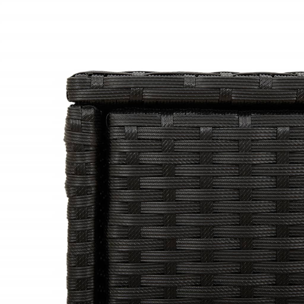 Black Poly Rattan Garden Storage Cabinet 105x55x113 cm