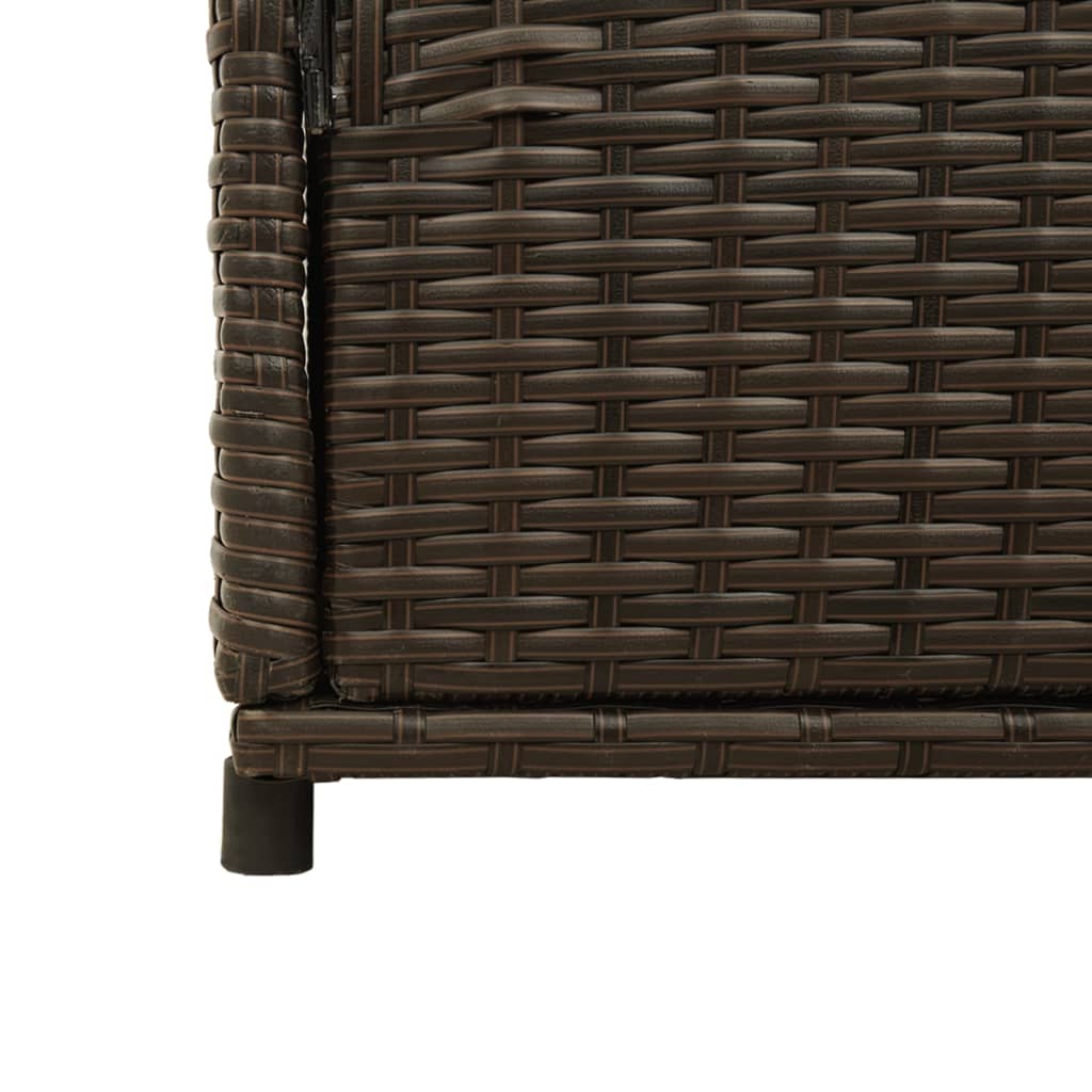 Outdoor Garden Storage Cabinet - Brown Poly Rattan, 105x55x113 cm