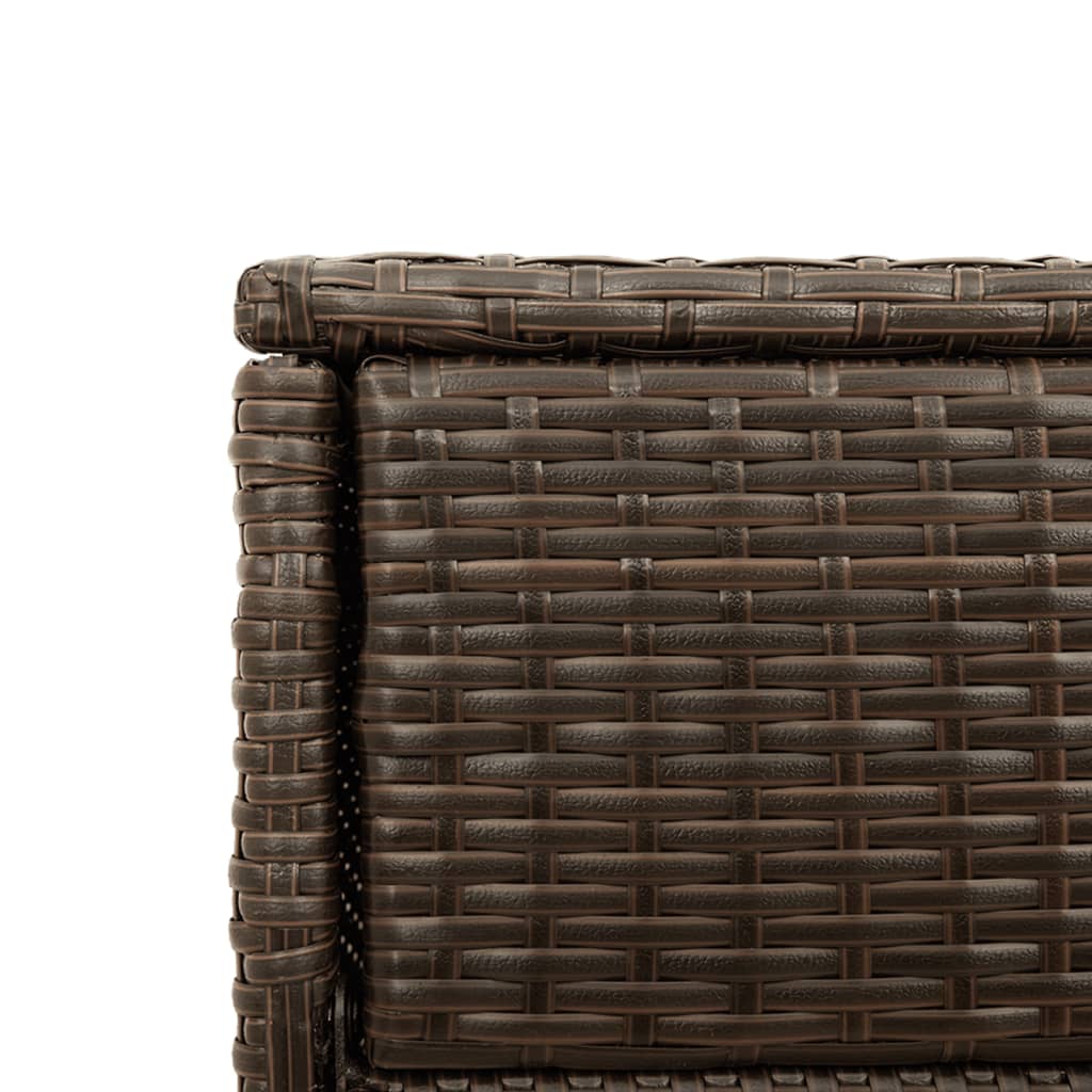 Outdoor Garden Storage Cabinet - Brown Poly Rattan, 105x55x113 cm