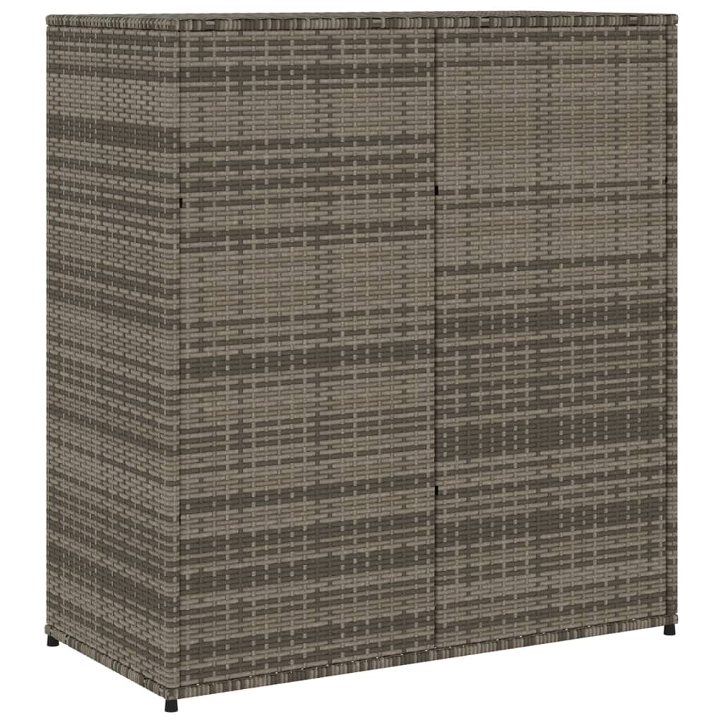 Poly Rattan Garden Storage Cabinet, Grey, 105x55x113 cm