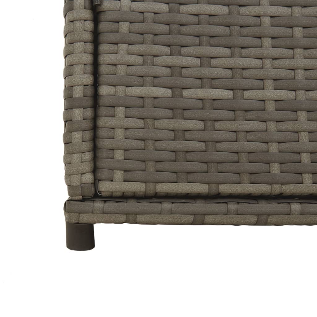Poly Rattan Garden Storage Cabinet, Grey, 105x55x113 cm