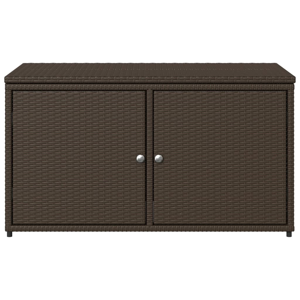 Stylish Brown Poly Rattan Garden Storage Cabinet 110x55x60.5 cm