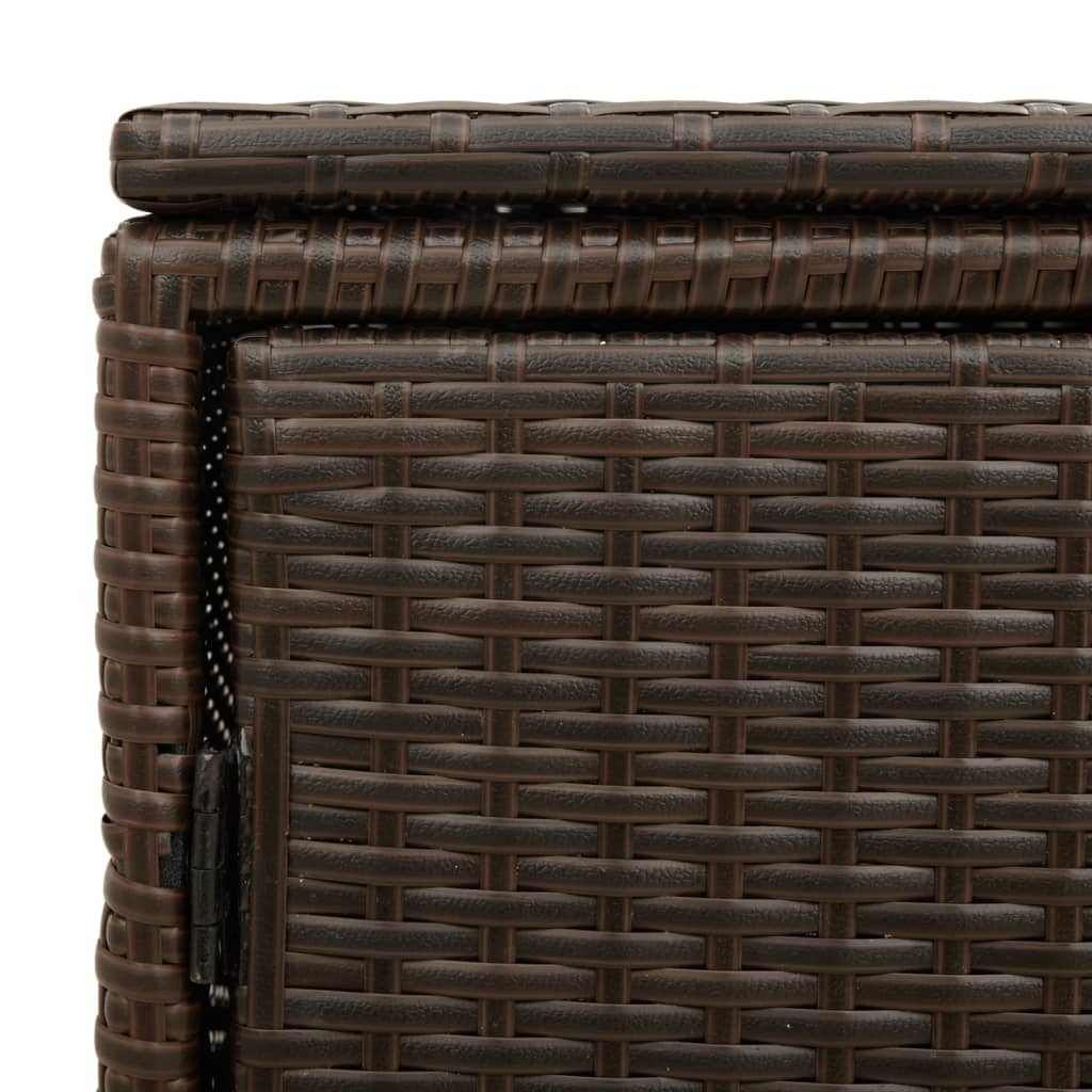 Stylish Brown Poly Rattan Garden Storage Cabinet 110x55x60.5 cm