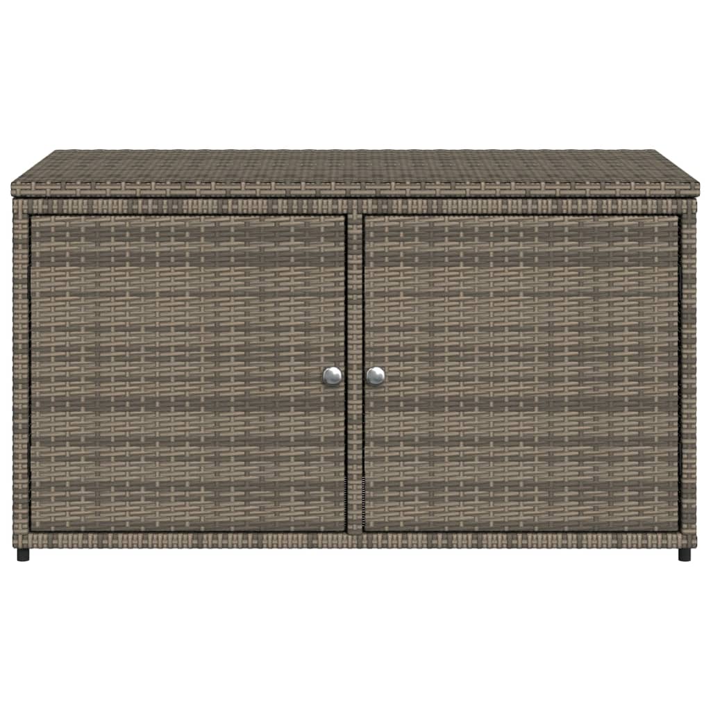 Grey Poly Rattan Garden Storage Cabinet 110x55x60.5 cm