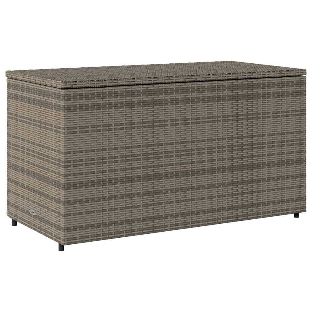 Grey Poly Rattan Garden Storage Cabinet 110x55x60.5 cm