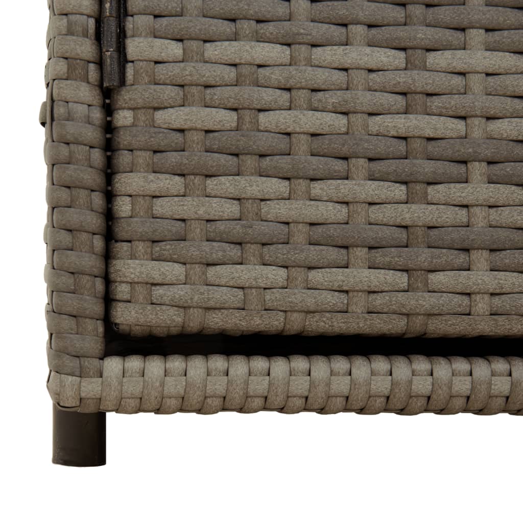Grey Poly Rattan Garden Storage Cabinet 110x55x60.5 cm