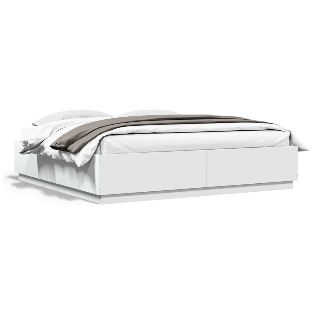 Bed Frame without Mattress White 200x200 cm