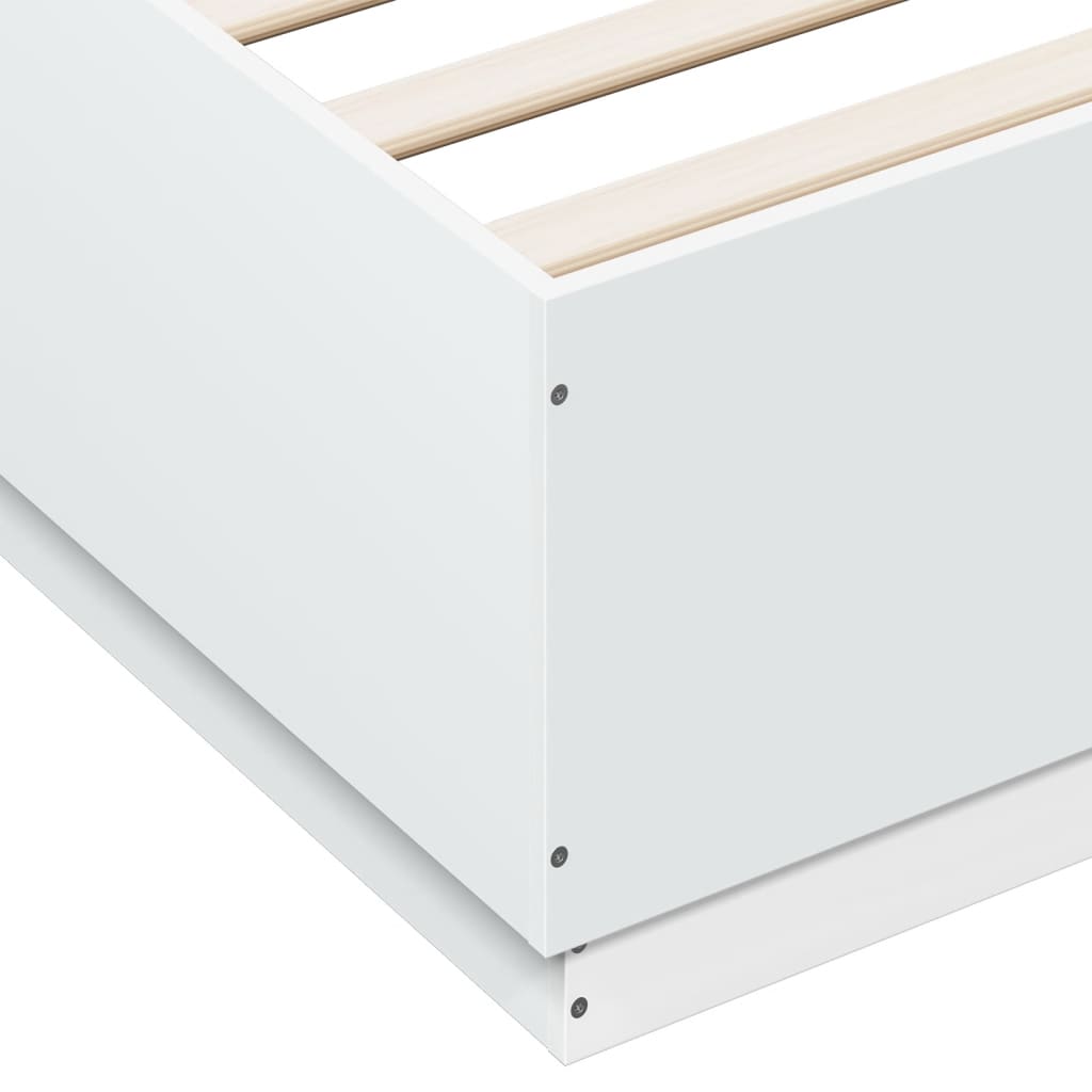 Bed Frame without Mattress White 200x200 cm