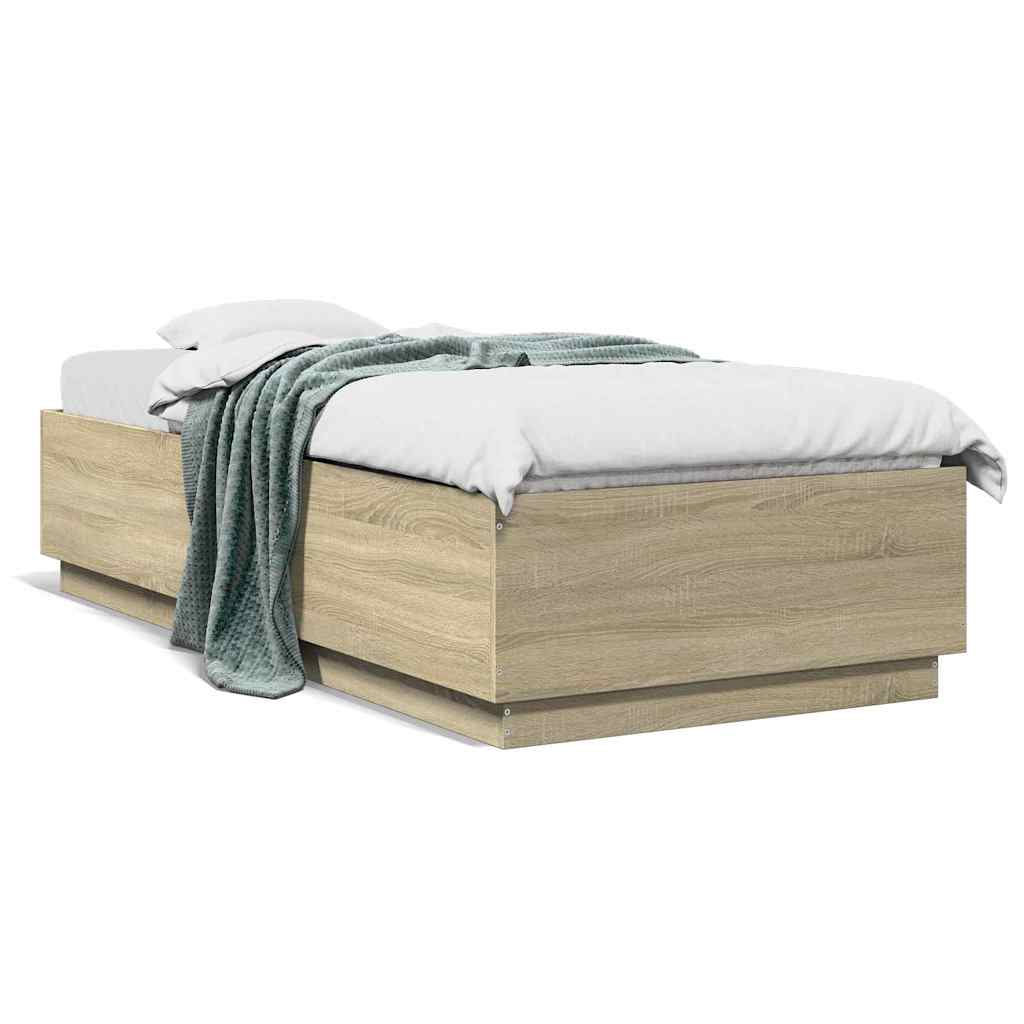 Bed Frame without Mattress Sonoma Oak 100x200 cm
