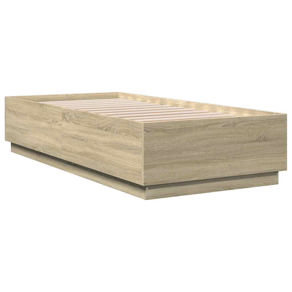 Bed Frame without Mattress Sonoma Oak 100x200 cm