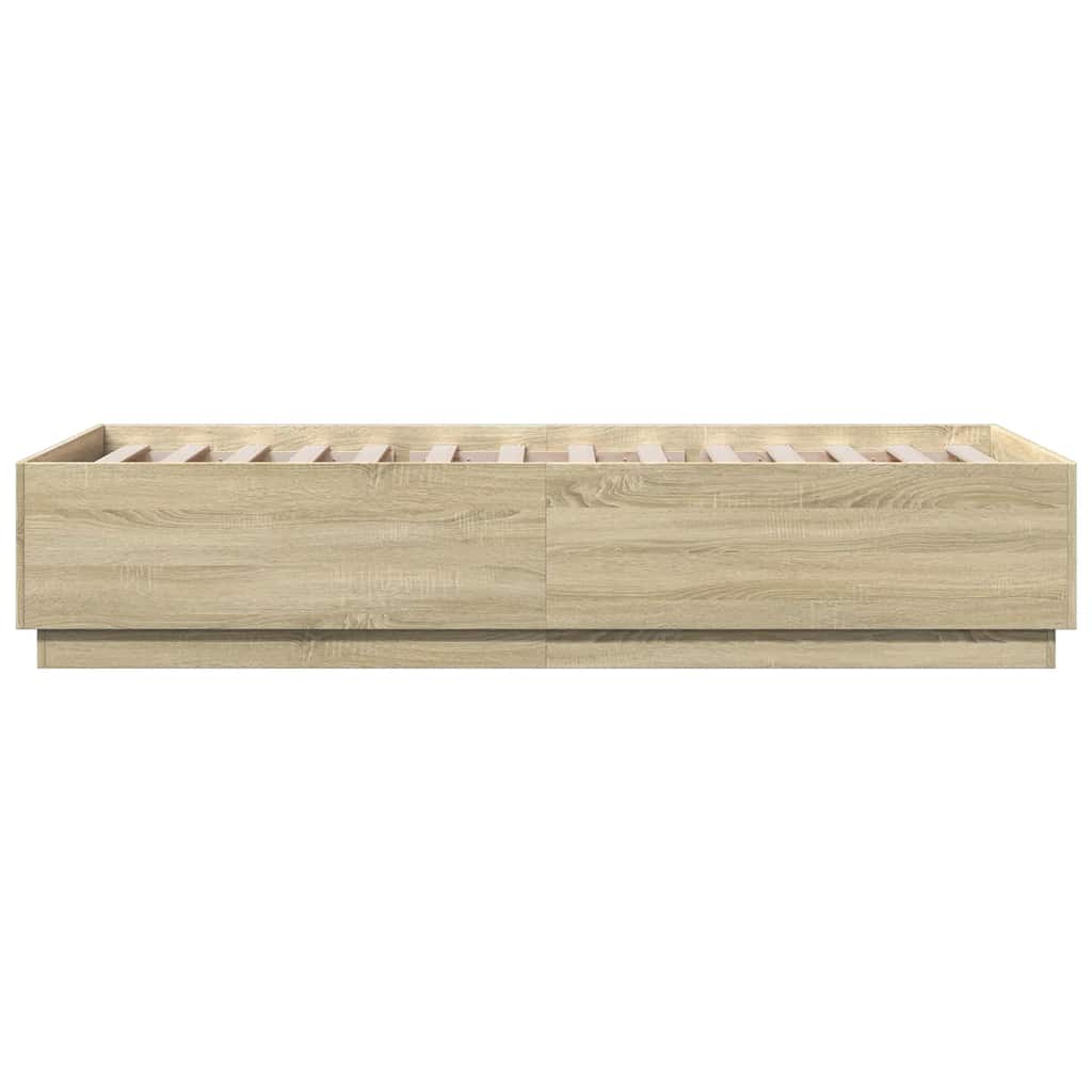 Bed Frame without Mattress Sonoma Oak 100x200 cm