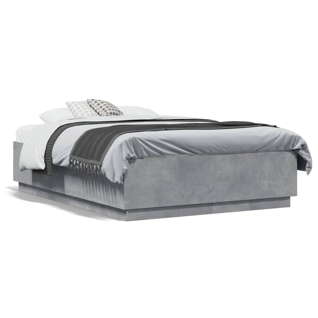 Bed Frame without Mattress Concrete Grey 120x190 cm Small Double