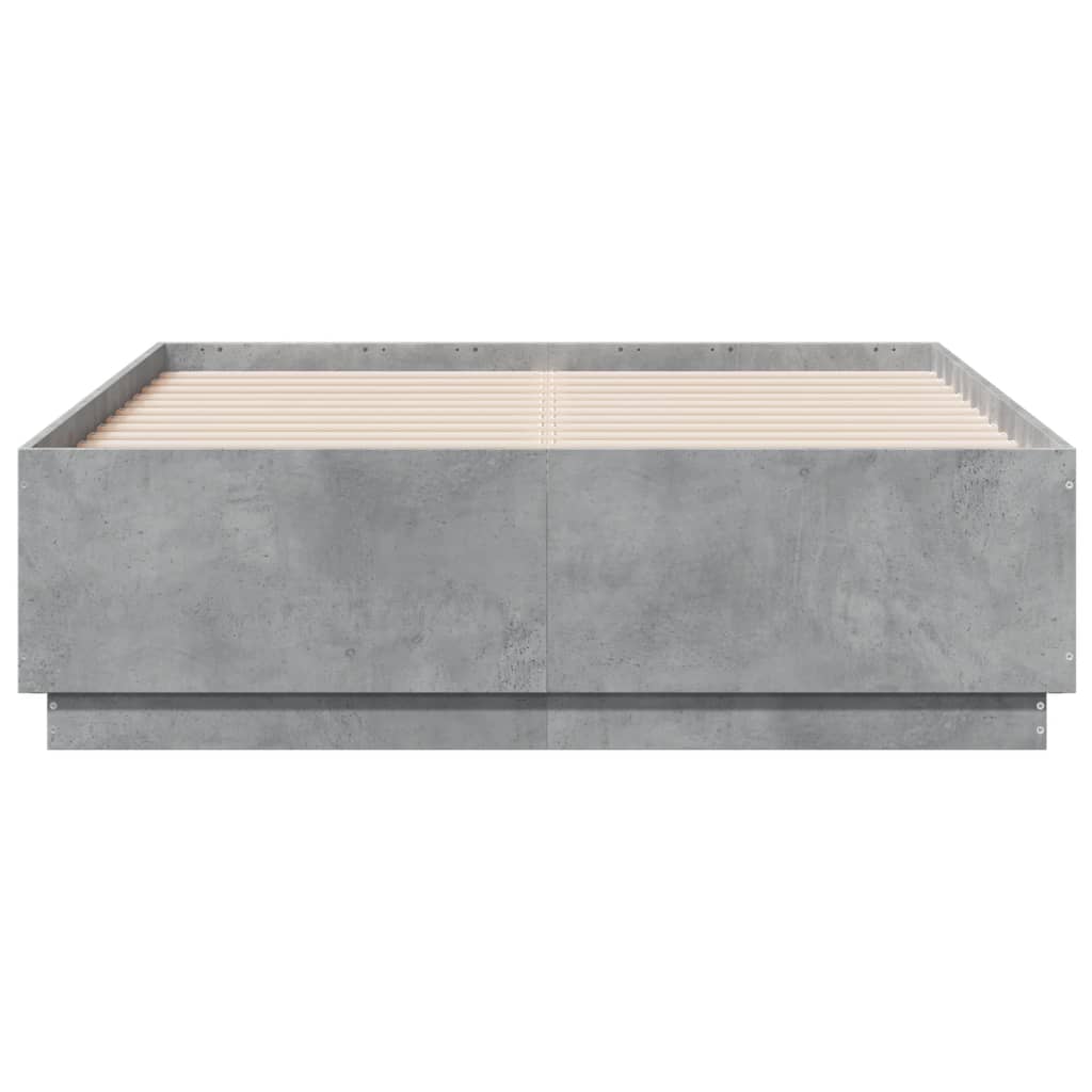 Bed Frame without Mattress Concrete Grey 120x190 cm Small Double