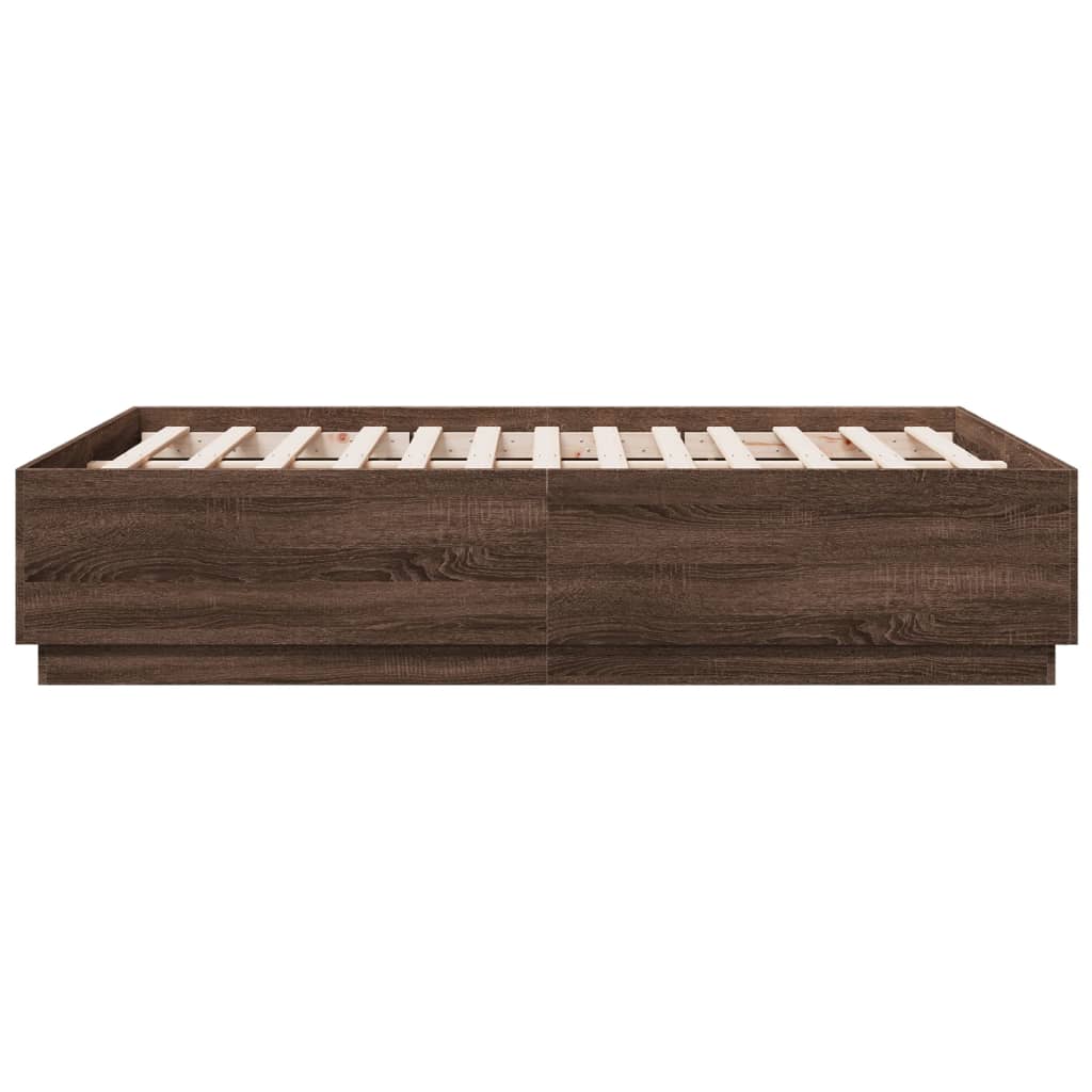 Bed Frame without Mattress Brown Oak 120x190 cm Small Double
