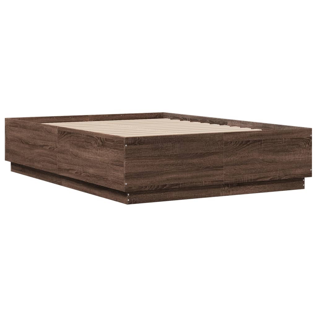 Bed Frame without Mattress Brown Oak 120x190 cm Small Double