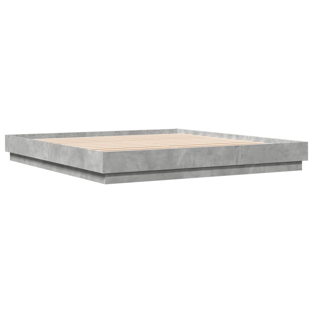Bed Frame without Mattress Concrete Grey 180x200 cm Super King