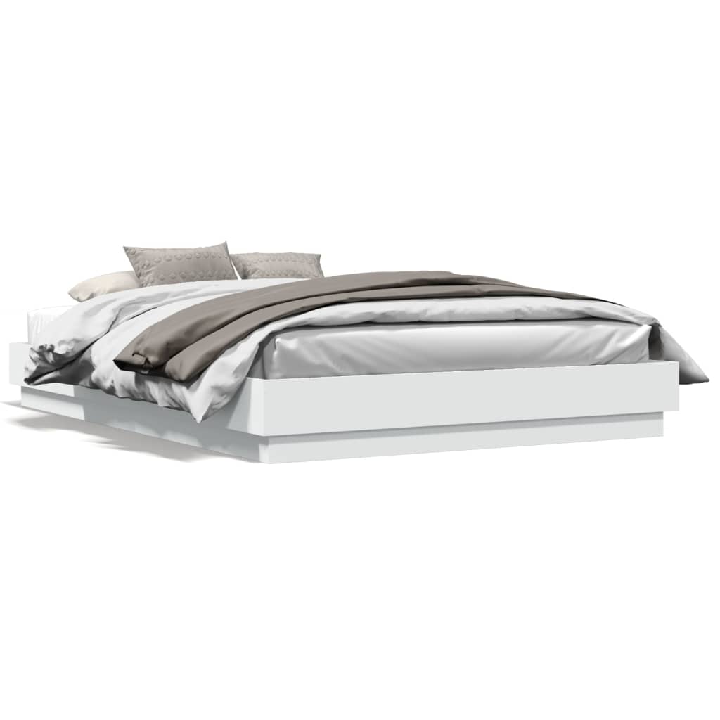 Bed Frame without Mattress White 160x200 cm
