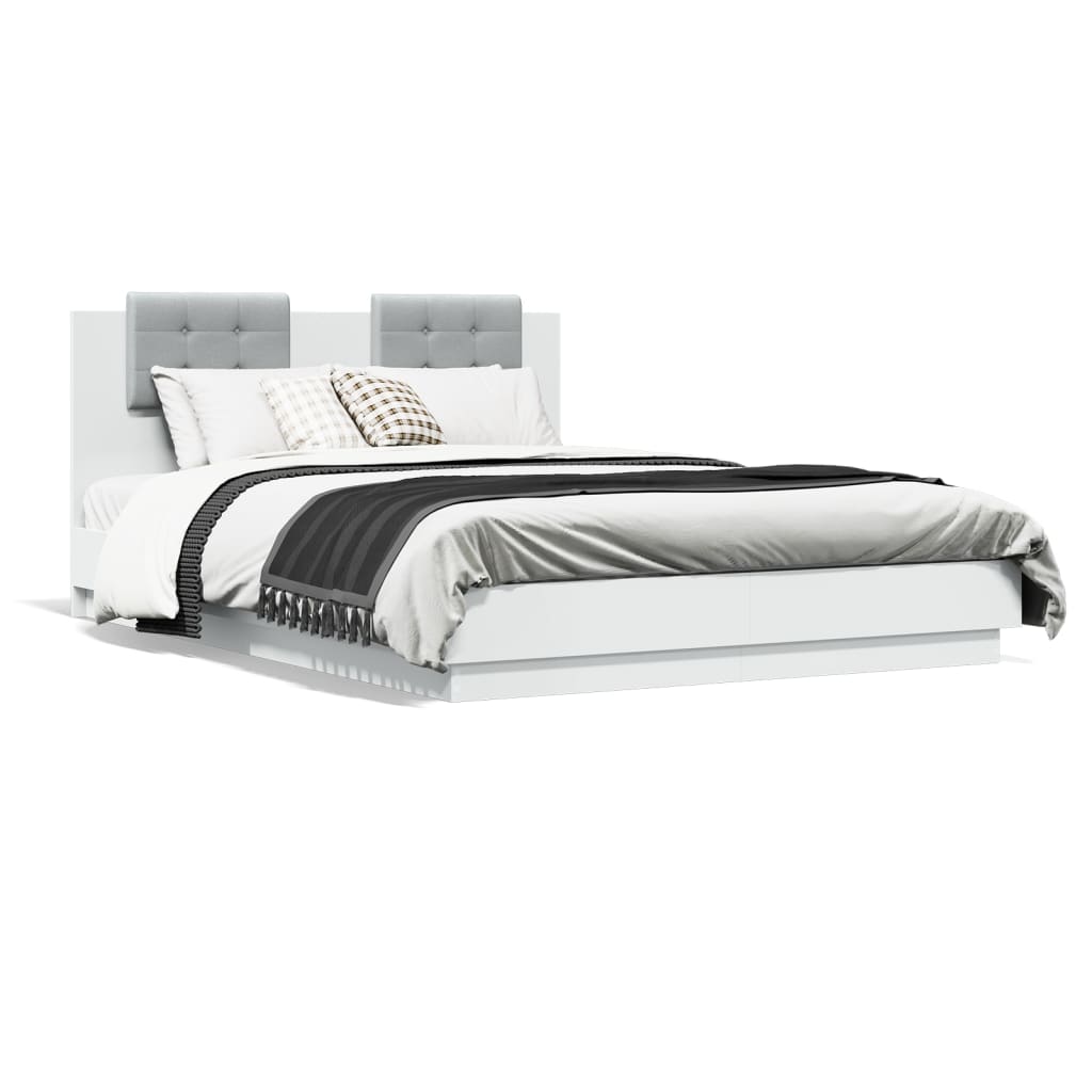 Bed Frame without Mattress White 140x200 cm