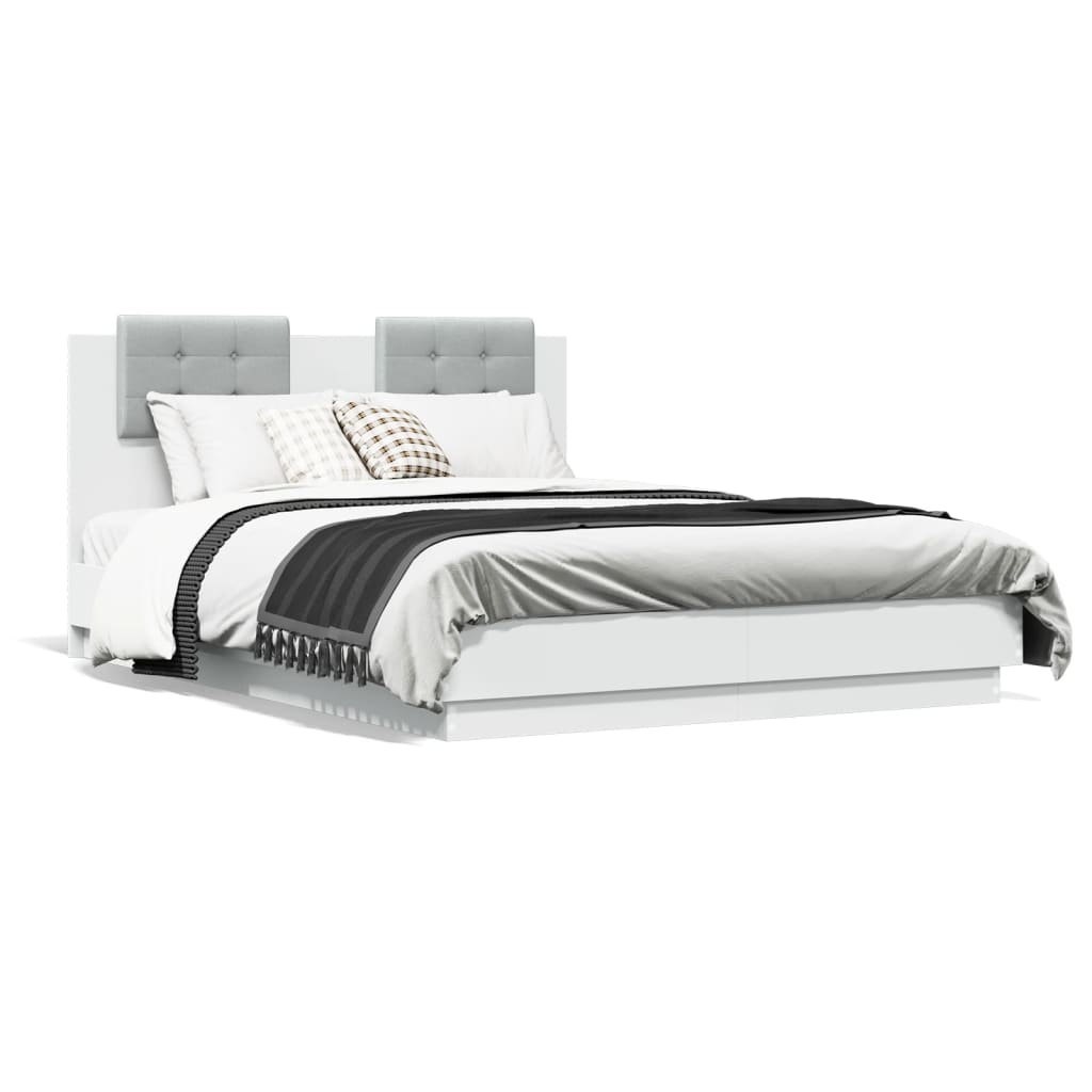 Bed Frame without Mattress White 135x190 cm Double