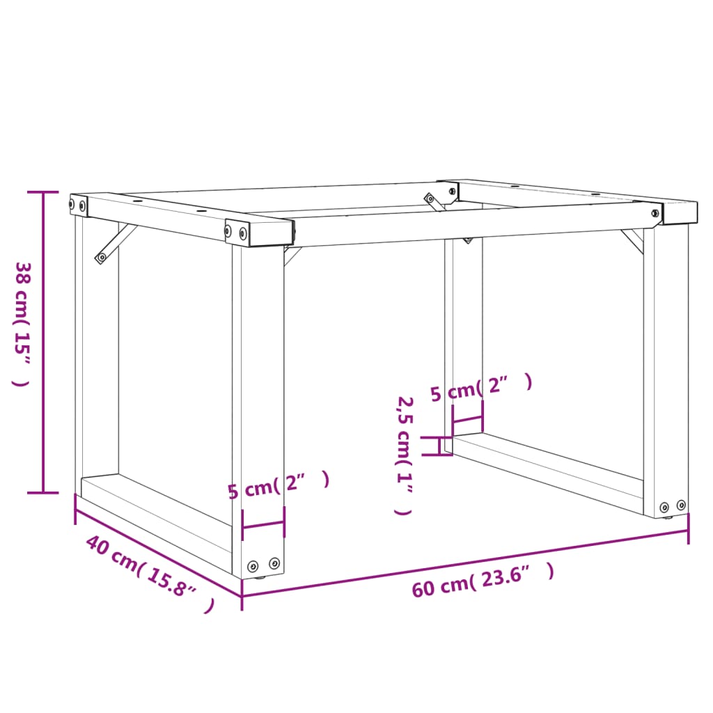 Steel O-Frame Coffee Table Legs 60x40x38 cm | Modern Design