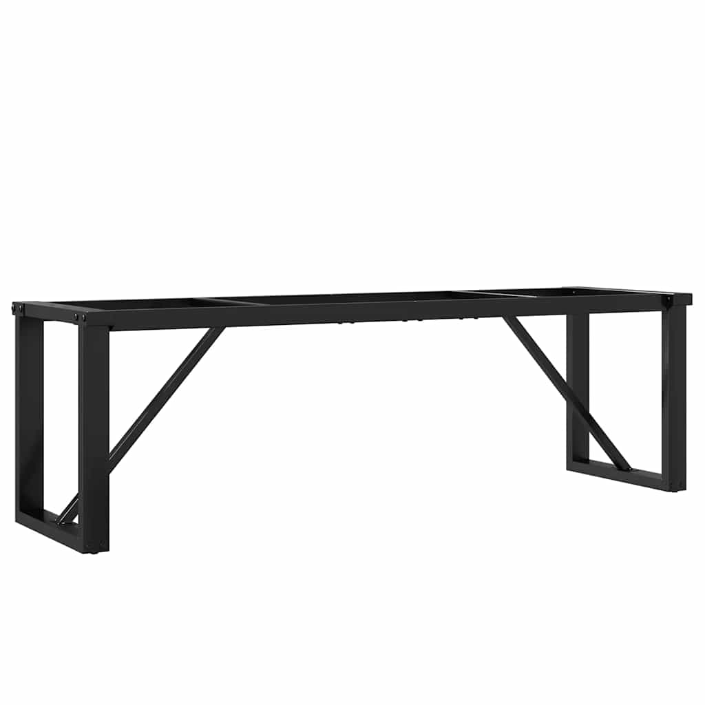 Steel O-Frame Coffee Table Legs - 140x30x43 cm Matte Black Finish