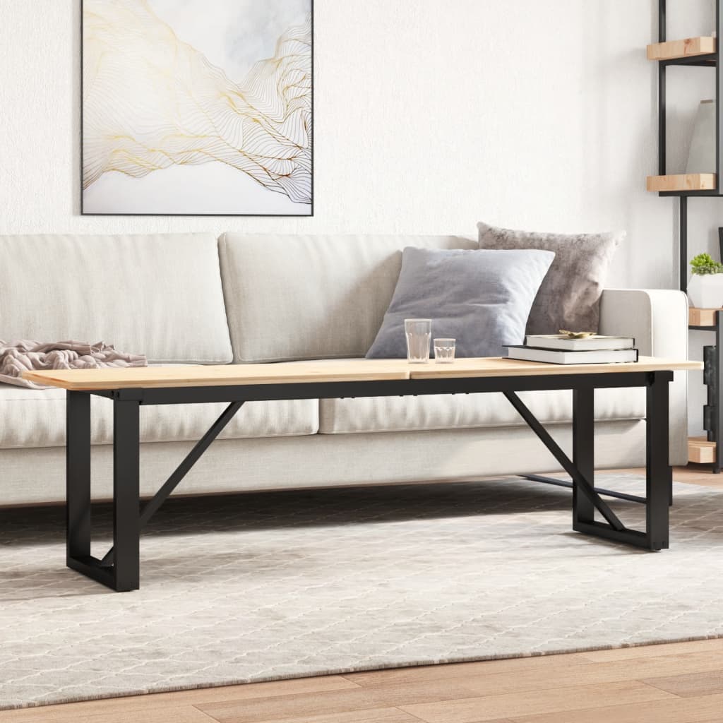 Steel O-Frame Coffee Table Legs - 140x30x43 cm Matte Black Finish