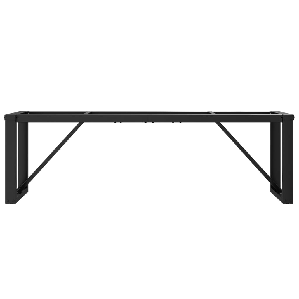 Steel O-Frame Coffee Table Legs - 140x30x43 cm Matte Black Finish