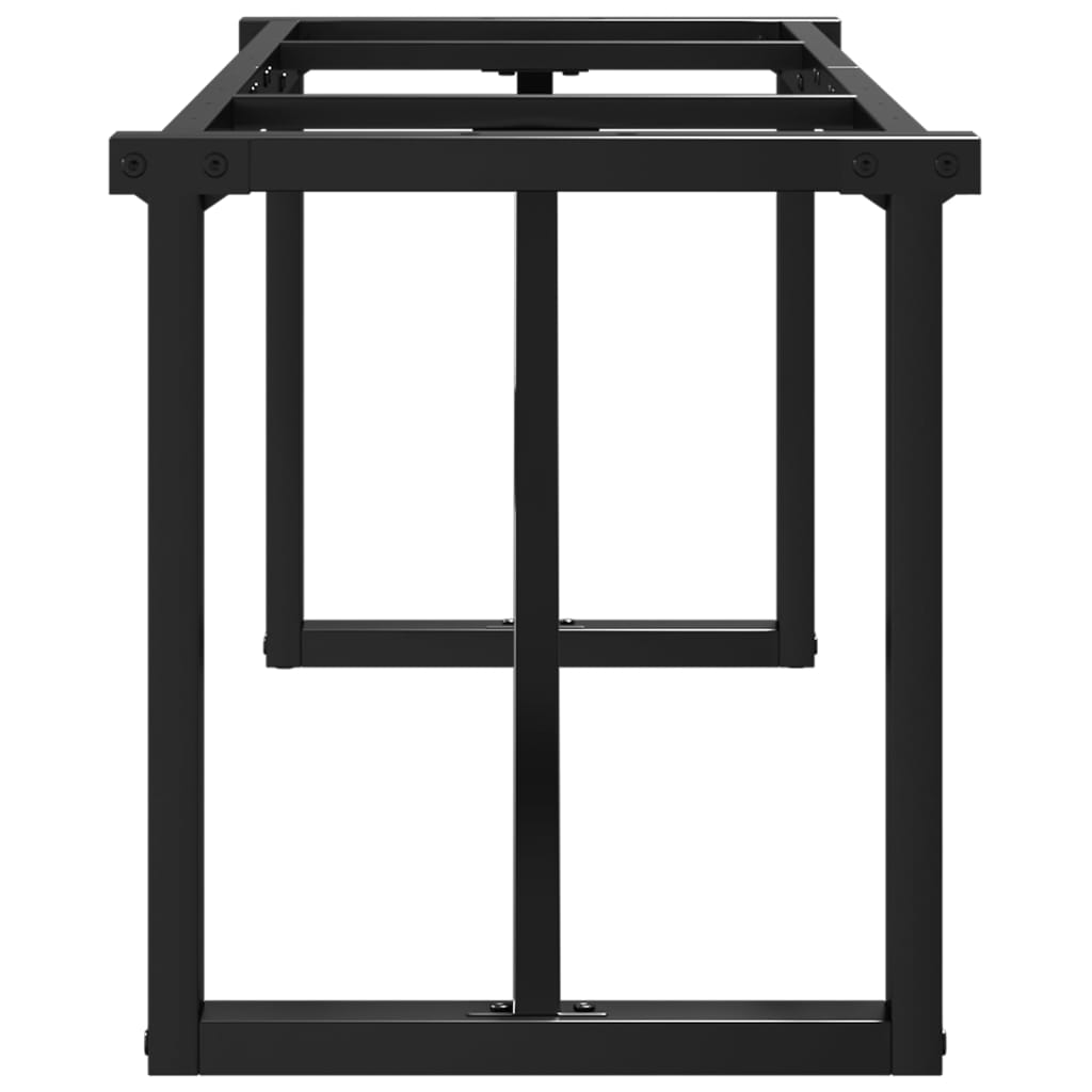 Steel O-Frame Coffee Table Legs - 140x30x43 cm Matte Black Finish