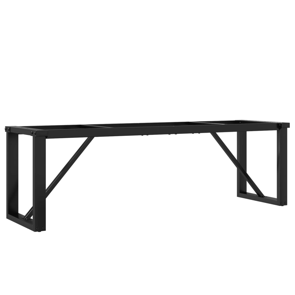 Steel O-Frame Coffee Table Legs - 140x30x43 cm Matte Black Finish