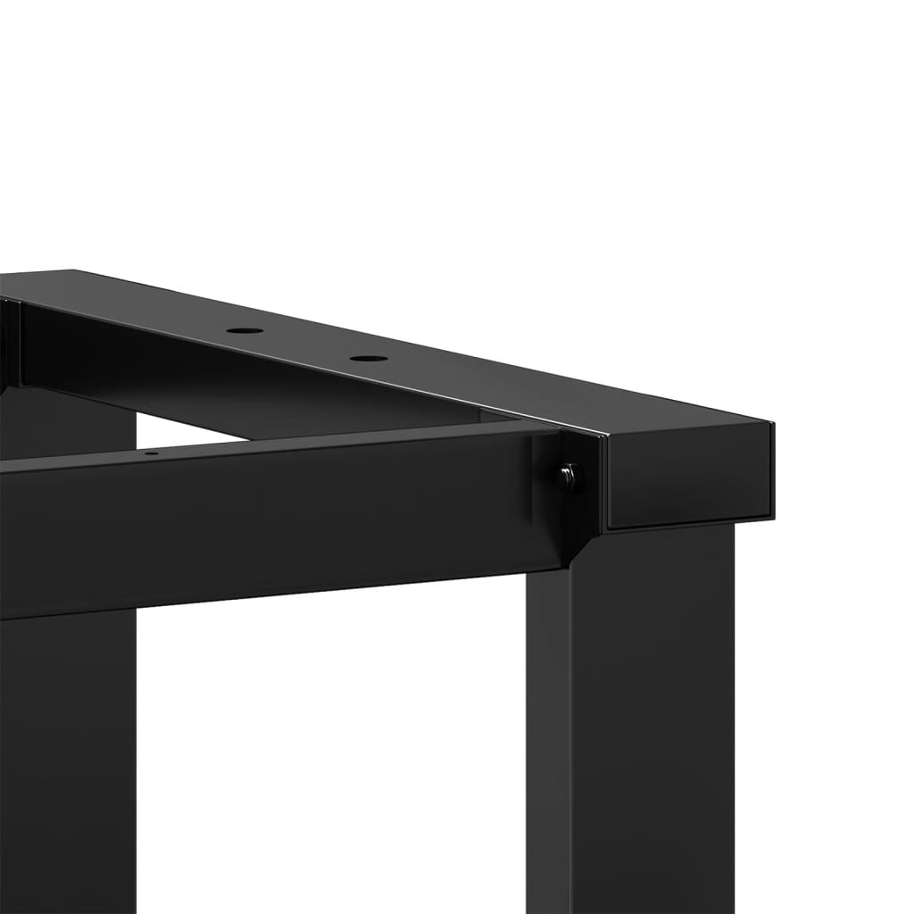 Steel O-Frame Coffee Table Legs - 140x30x43 cm Matte Black Finish