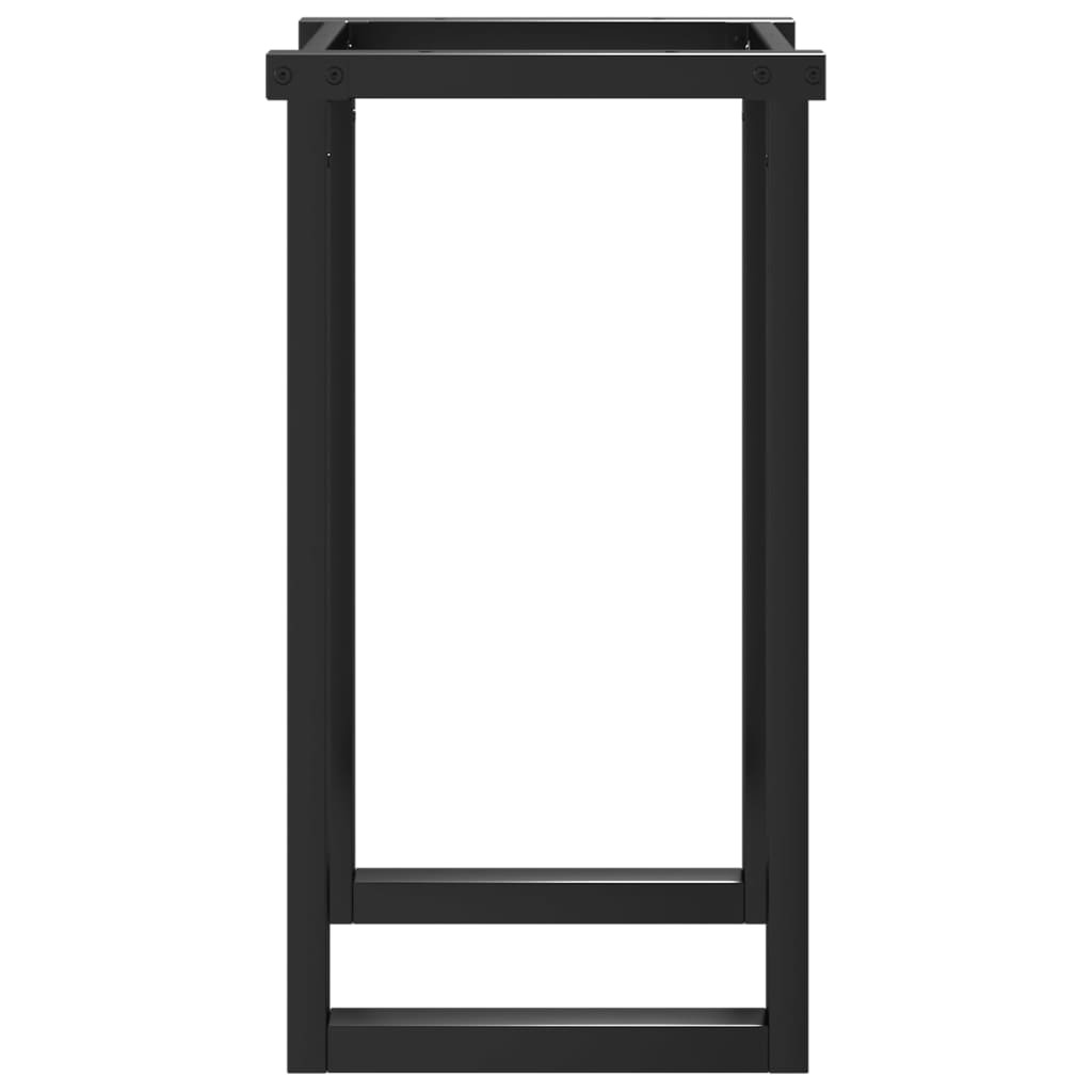 Sturdy Steel O-Frame Dining Table Legs, 60x40x73 cm, Black Finish