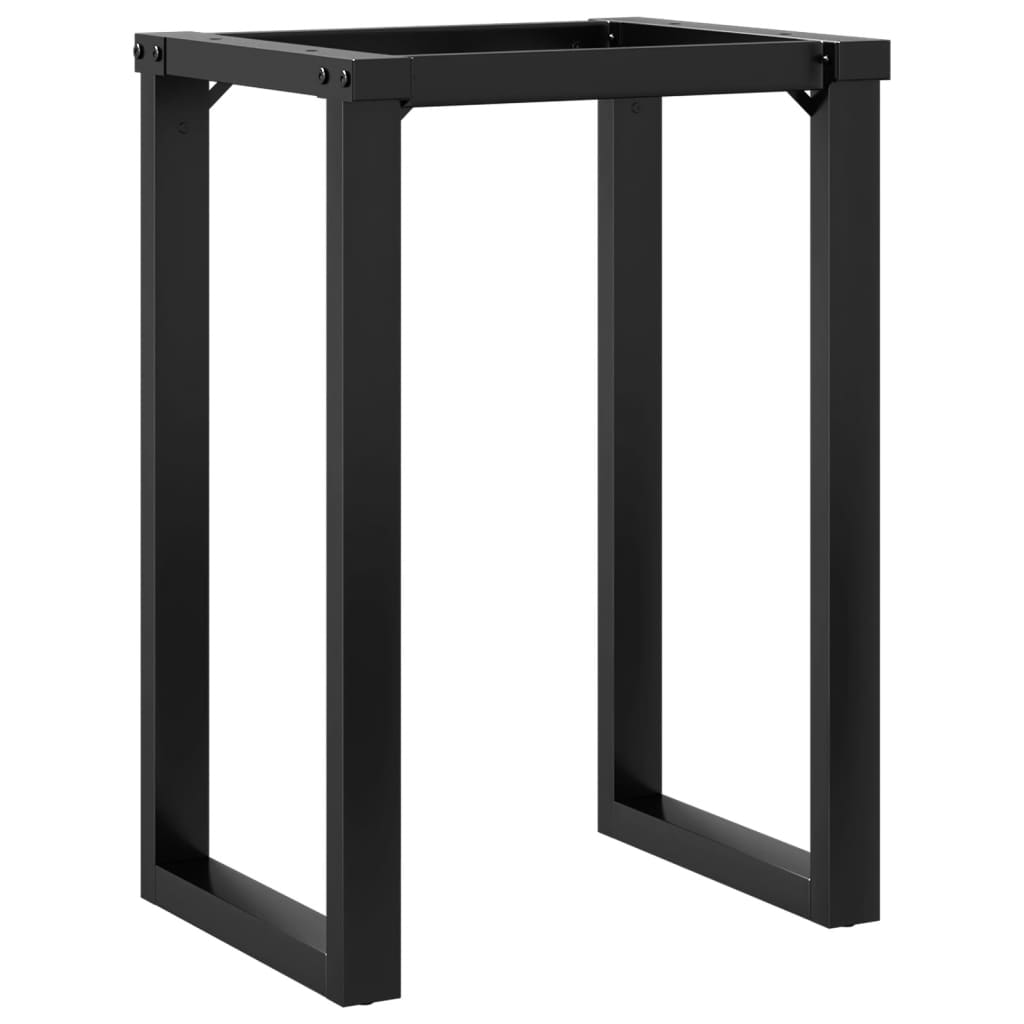 Sturdy Steel O-Frame Dining Table Legs, 60x40x73 cm, Black Finish