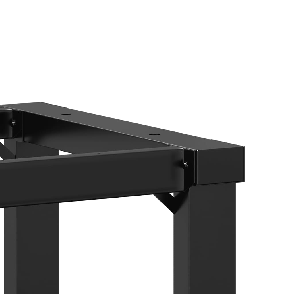Sturdy Steel O-Frame Dining Table Legs, 60x40x73 cm, Black Finish