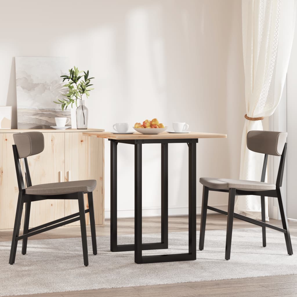 Sturdy Steel O-Frame Dining Table Legs, 60x40x73 cm, Black Finish
