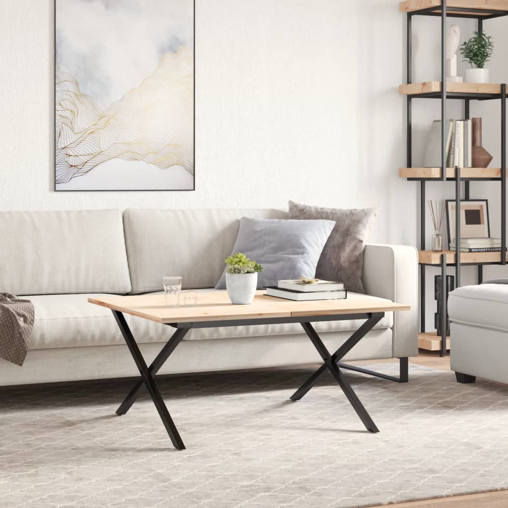 Sturdy Steel X-Frame Coffee Table Legs 80x70x43 cm - Sleek Design
