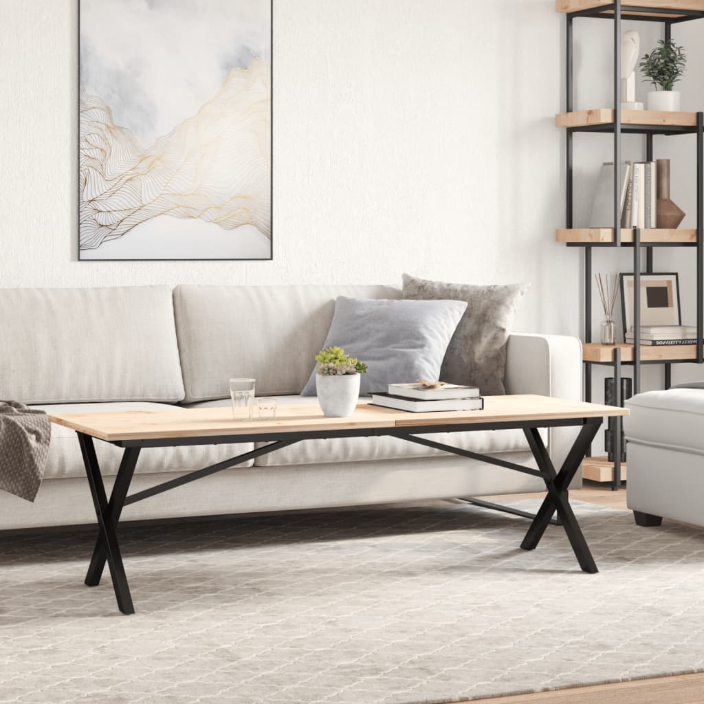 Steel X-Frame Coffee Table Legs, 140x30x43 cm - Durable Design