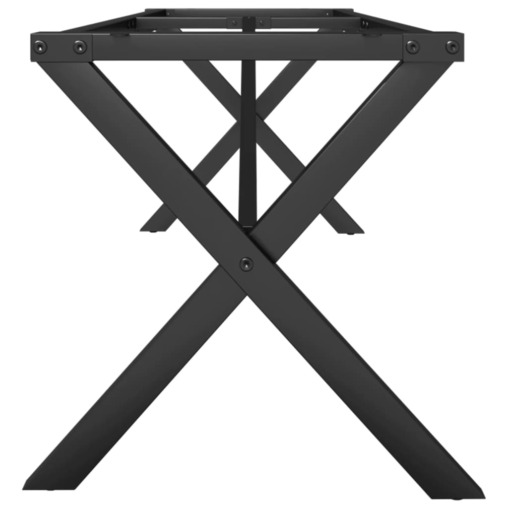 Steel X-Frame Coffee Table Legs, 140x30x43 cm - Durable Design