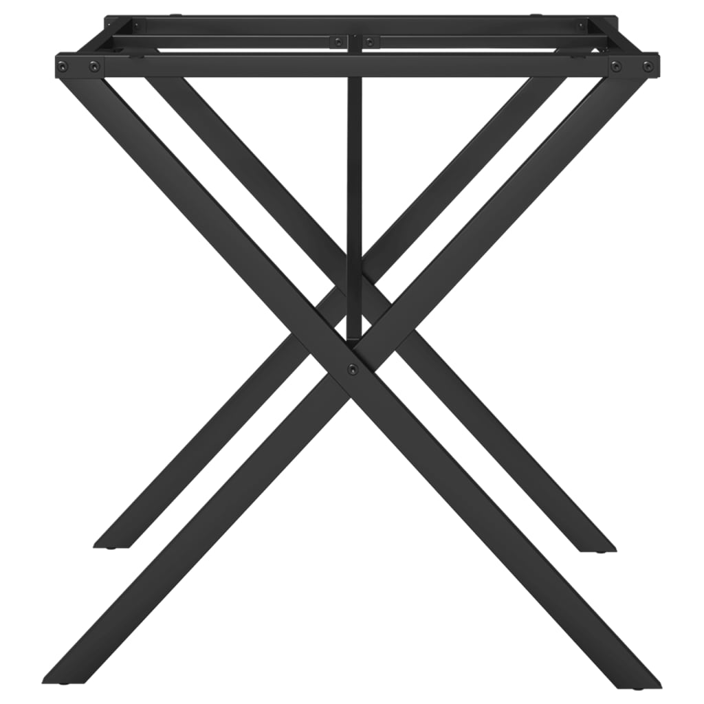 Steel X-Frame Dining Table Legs, 70x70x73 cm - Durable Design