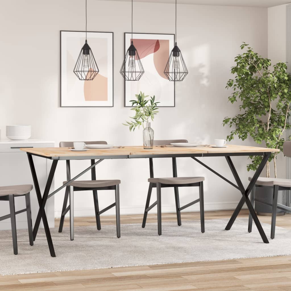 Steel X-Frame Dining Table Legs 160x80x73 cm - Durable Support