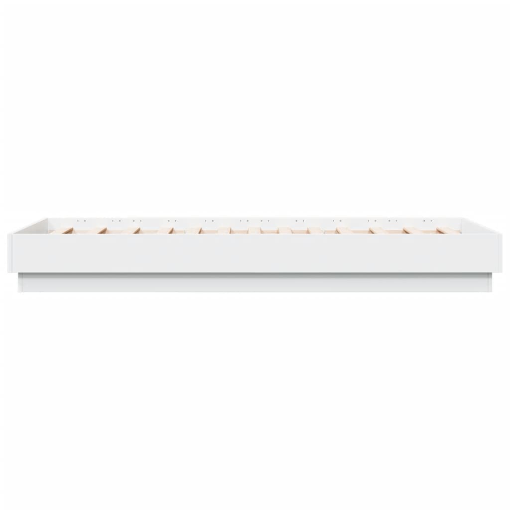 White LED Bed Frame 90x190 cm Single Without Mattress - Modern Design
