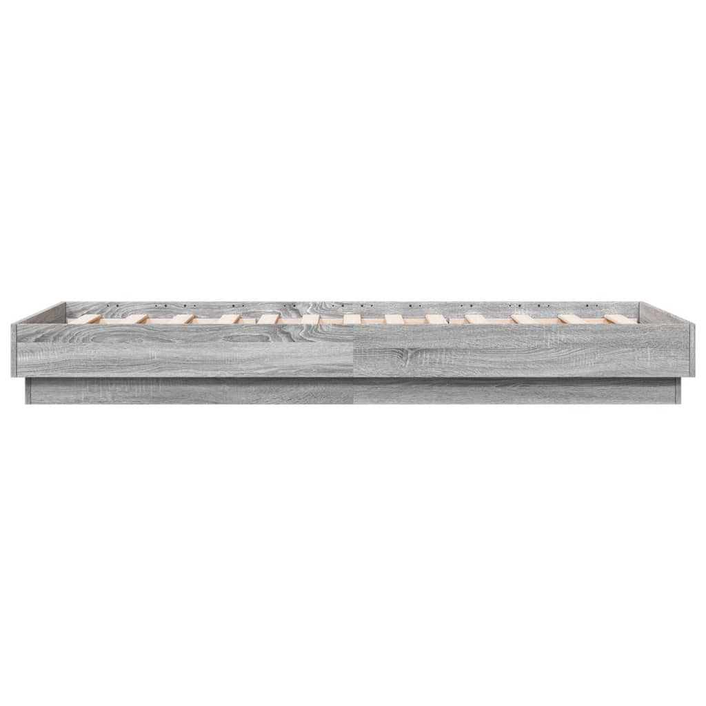 Grey Sonoma Small Single Bed Frame 75x190cm with LED Lights
