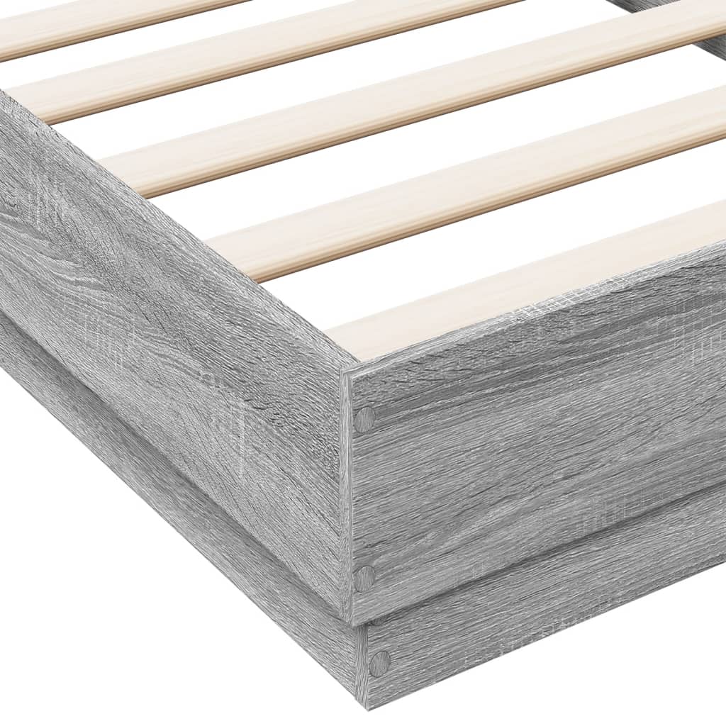 Grey Sonoma Small Single Bed Frame 75x190cm with LED Lights