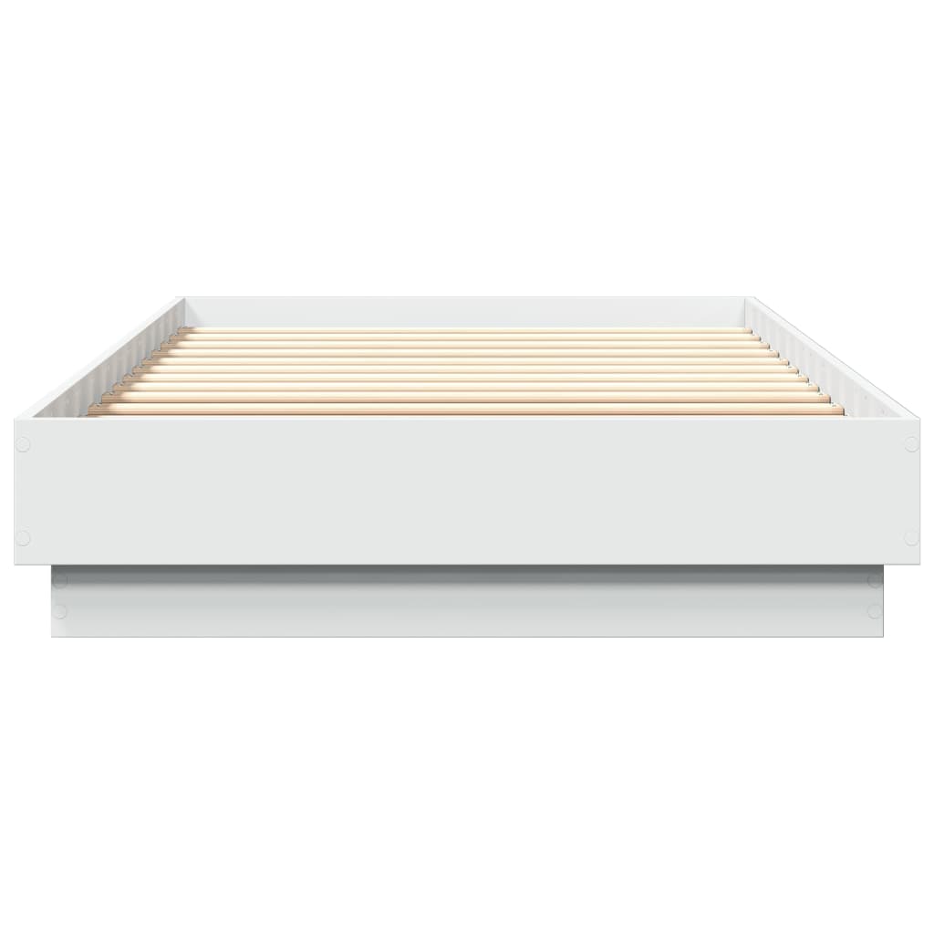 White Engineered Wood Bed Frame 100x200 cm (No Mattress)