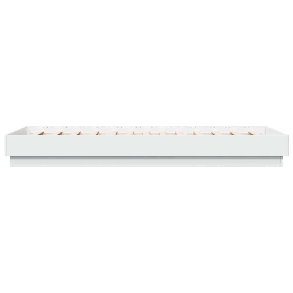 White Engineered Wood Bed Frame 100x200 cm (No Mattress)