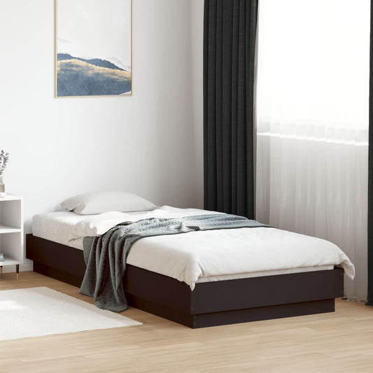 Black Engineered Wood Bed Frame - 100x200 cm, No Mattress Included