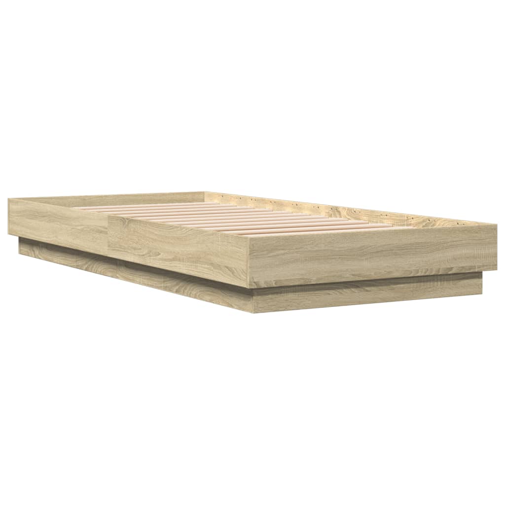 Sonoma Oak Bed Frame 100x200 cm Engineered Wood - No Mattress