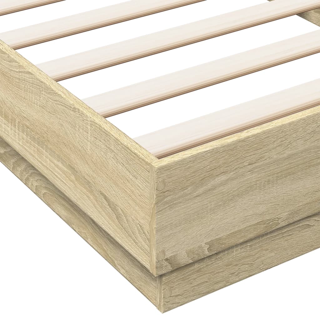 Sonoma Oak Bed Frame 100x200 cm Engineered Wood - No Mattress